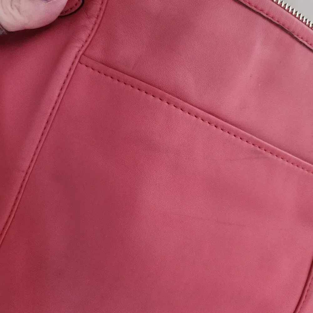 Coach Pink Coral Leather Crossbody Bag Purse - Picture 6 of 13